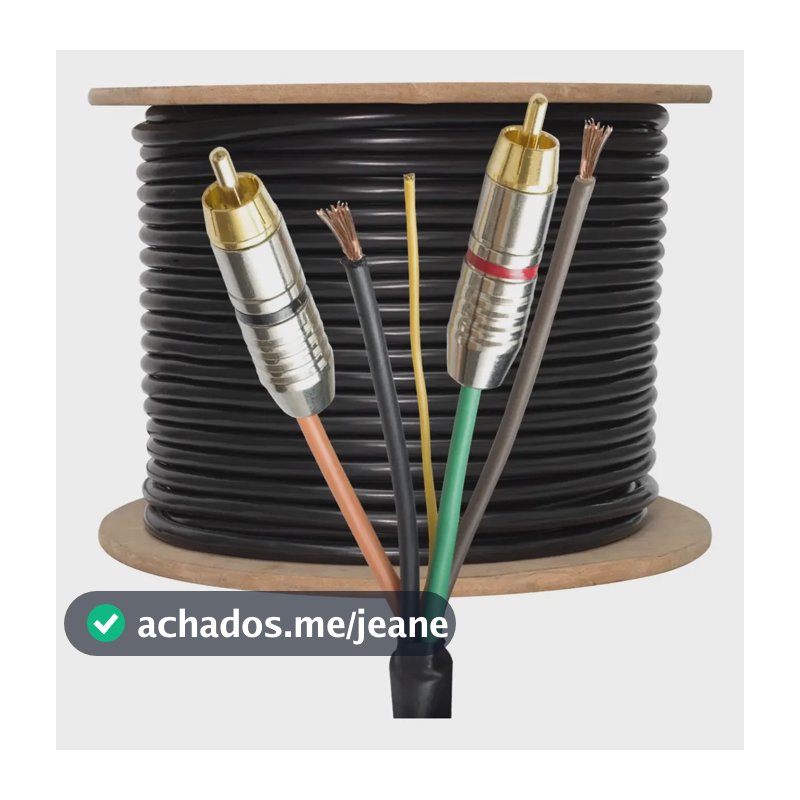Fio Cabo Rack Móvel 5 Vias Paredão Trio Som 15metros + 4 Rca