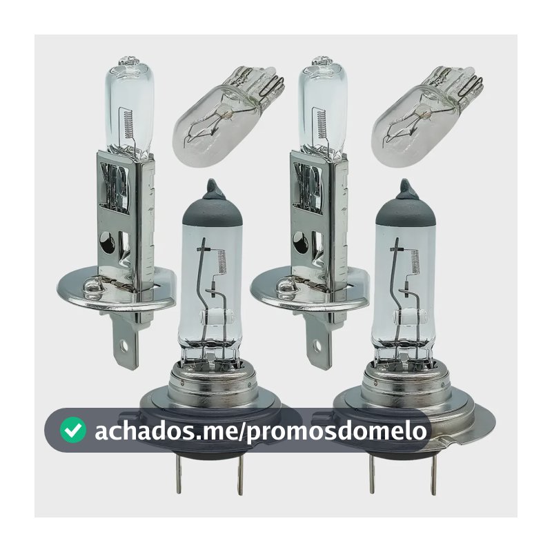Kit Lampada Farol Alto Baixo E Lanterna Foco Duplo H1 H7 T10