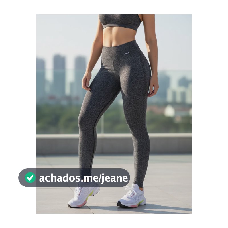 Calça Legging Treino Sem Transparência Compressão Selene Preto Mescla M
