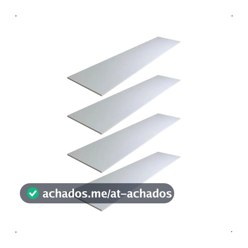 Prateleira MDF Branco 150x40 Enigmalar 4 Peças Casa Decoração