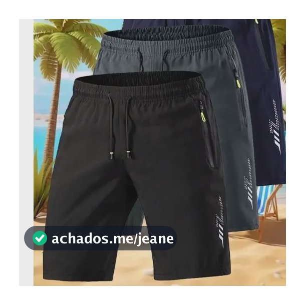 Kit 3 Shorts Masculinos Esportivos  Leves Secagem Rápida