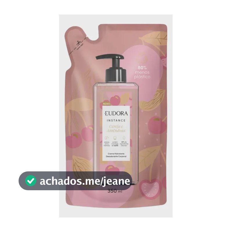Refil Creme Hidratante Instance Cereja E Amêndoas 350ml