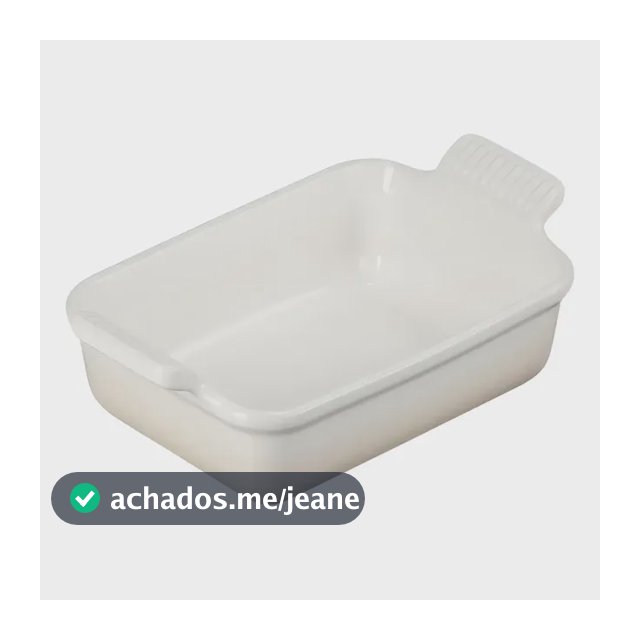 Travessa Retangular Heritage 19 Cm Meringue Le Creuset Cor Branco