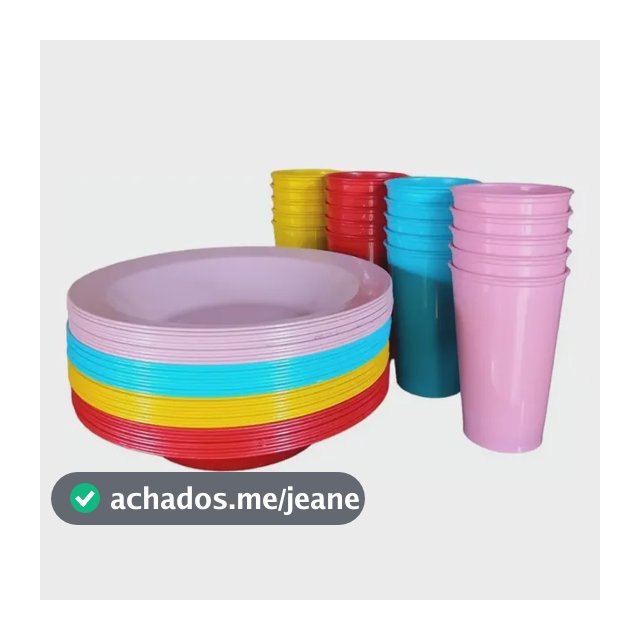 Kit Com 10 Pratos Fundos Plásticos Mais 10 Copos Resistente