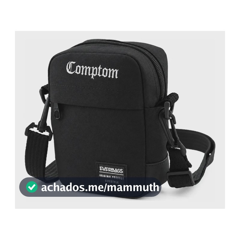 Shoulder Bag Bolsa Transversal Pochete Academia Treino Viagem Passeio Esportivo Porta Documento Carteira Resistente Reforçada Cor Preto