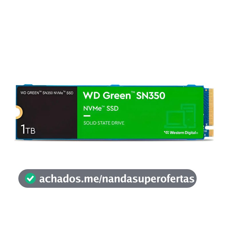 Ssd 1tb Western Digital Green Sn350 Nvme, Gen3, M.2 2280 Azul