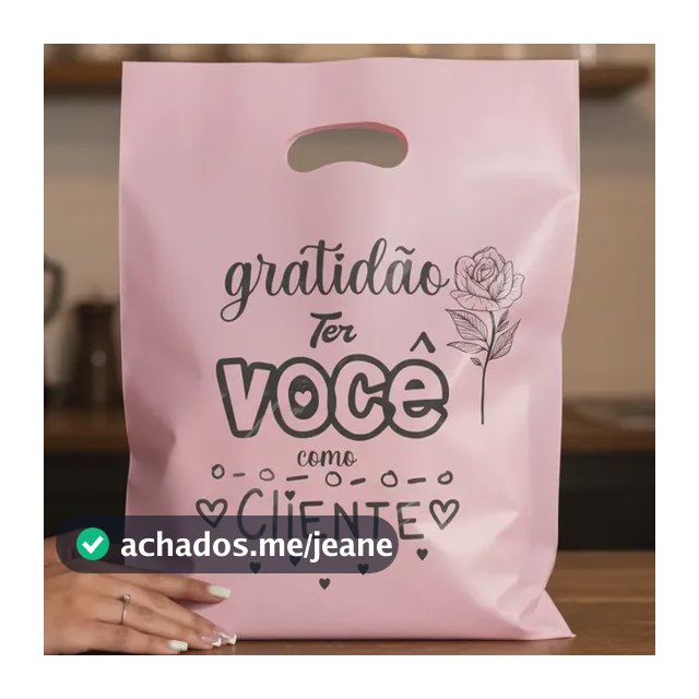 100 Sacolas Personalizada /boca De Palhaço/ Gratidão 30x40.