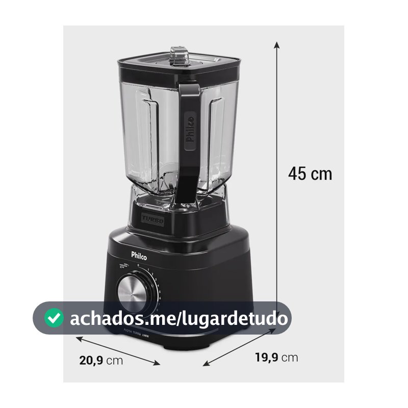 Liquidificador Philco 1500W 3,1L 12 Velocidades com 6 Lâminas PLQ15A