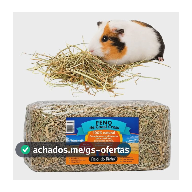 Feno Natural Paiol do Bicho para Roedores Hamster Coelho