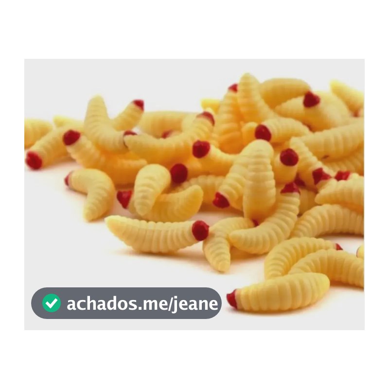 Kit 30 Iscas Larva Bichinho Laranja Pesca  Pacu Tilapia Bege