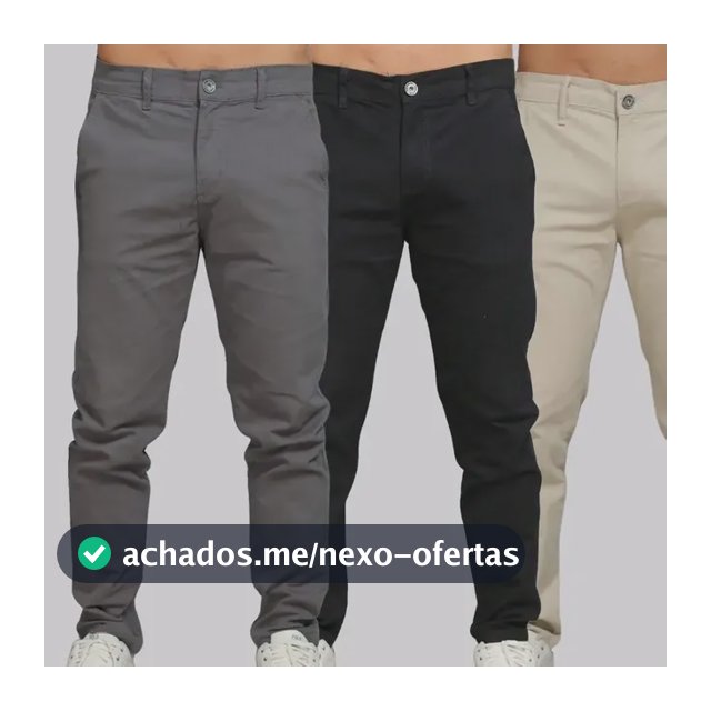 Kit 3 Calça Sarja Masculina Calca Masculino C/lycra Elastano