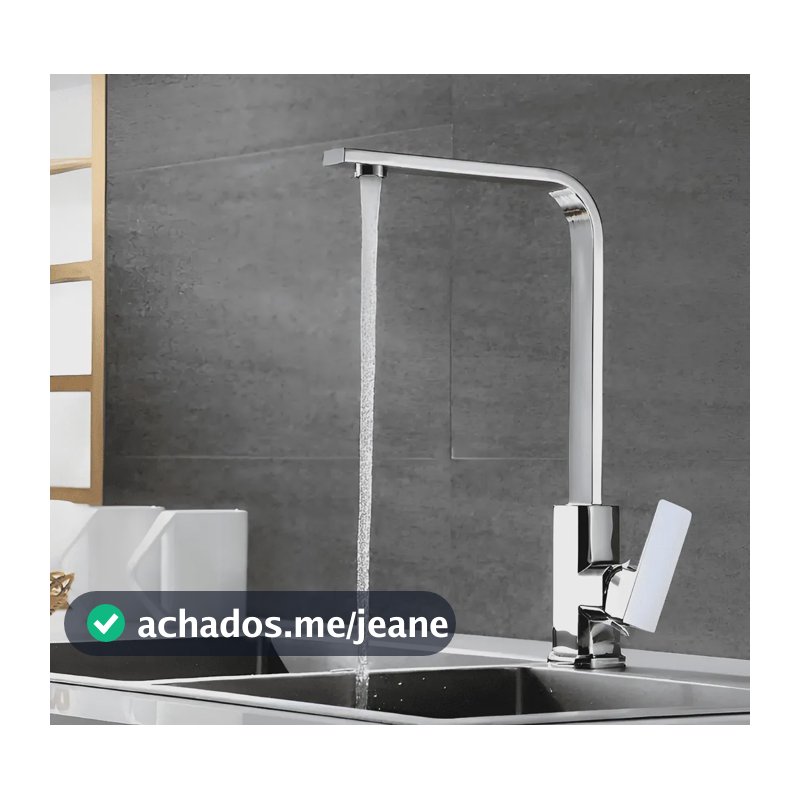Torneira Para Cozinha Agua Bem Quente E Fria Gourmet Metal Misturador Moderna Bica Longa Cromado