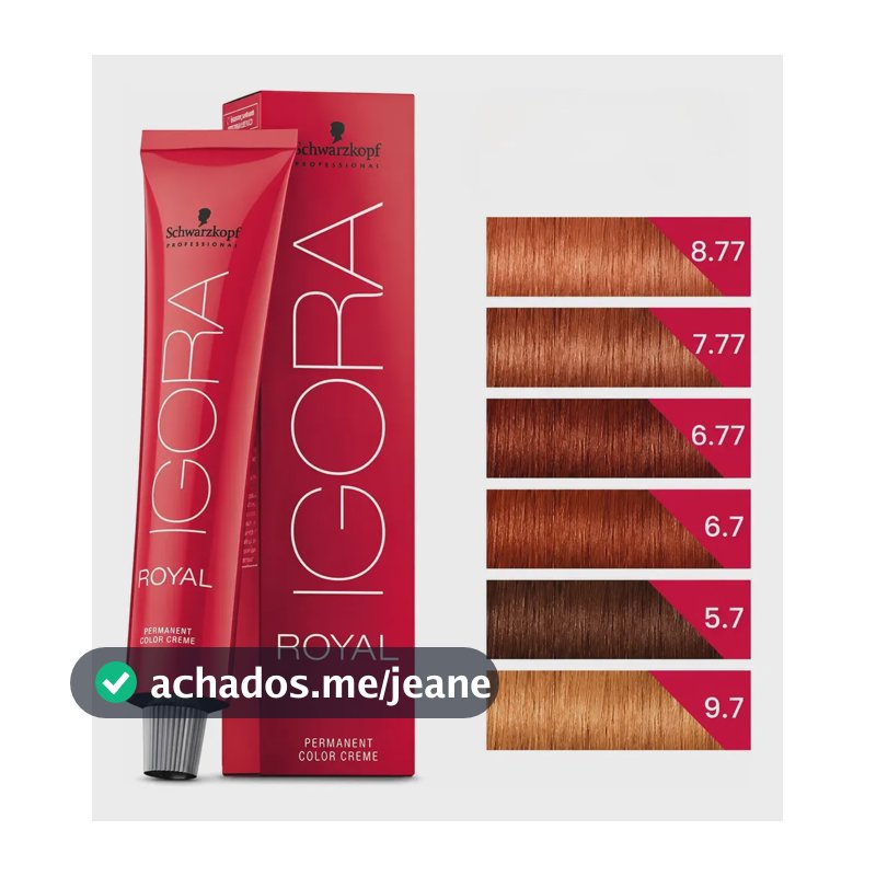 Igora Royal Coloração Cabelo Schwarzkopf Tintura 60g - Cores 7-77