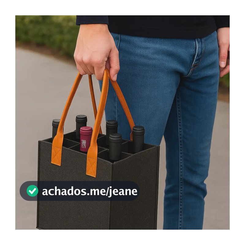 Bolsa Porta Vinho Multiuso Com Alça Champagne Bag 6 Garrafas