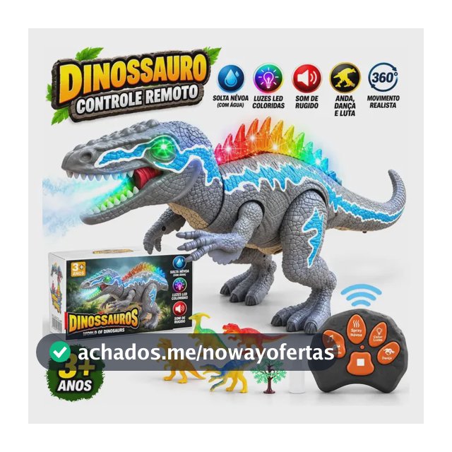 MoveBrinca Brinquedos De Dinossauro Com Controle Remoto Para Crianças, Brinquedos De Dinossauro T-rex Ambulante Com Luz Que Muda, Sprays Coloridos E Rugidos Realistas Para Meninos