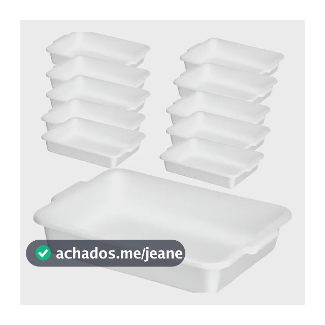 Kit Com 10 Bandejas Topa Tudo Branca 4litros Atacado Alimento Açougue Restaurante Salgado Cozinha - Santana