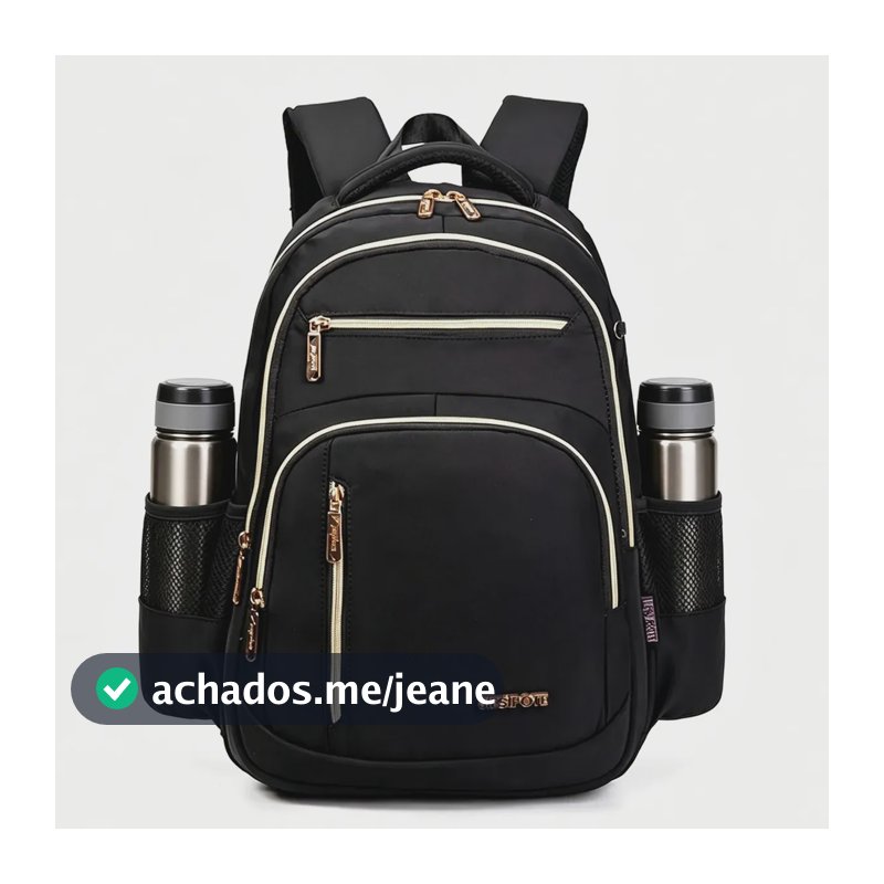 Mochila feminina, ideal para deslocamentos diários, viagens e estudos, impermeável, reforçada, com capacidade para portátil, 24L (preto)