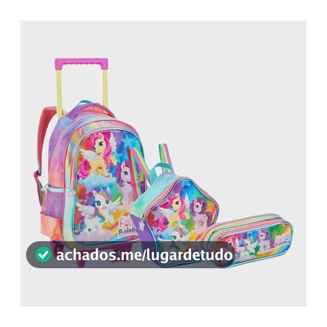 Kit Mochila Rodinha Infantil Feminino Grande Menino Com Alça