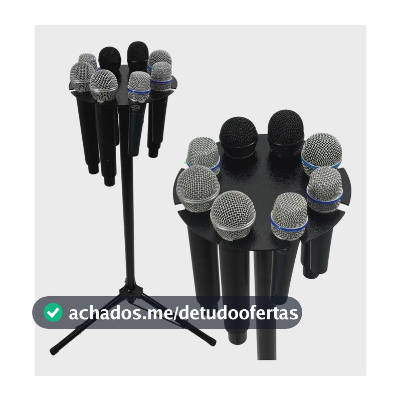 Pedestal De Microfone Descanso P/8 De Ferro Reforçado Univer Preto