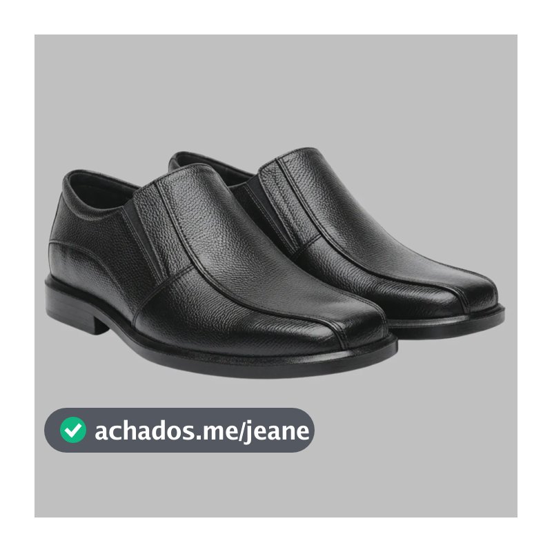 Sapato Social Couro Masculino 760 Le Sportiff Bico Quadrado Preto Liso 40 Br