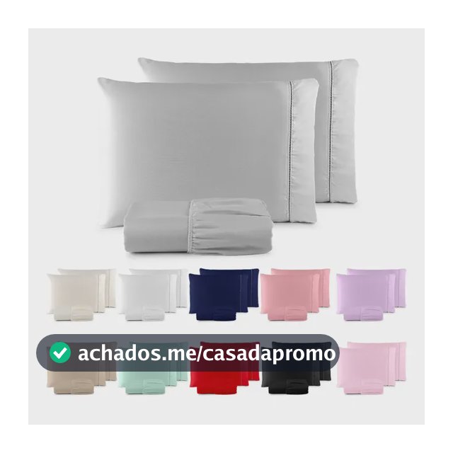 Jogo De Lençol 400 Fios Ponto Palito Cama Queen 3 Pçs Saldão