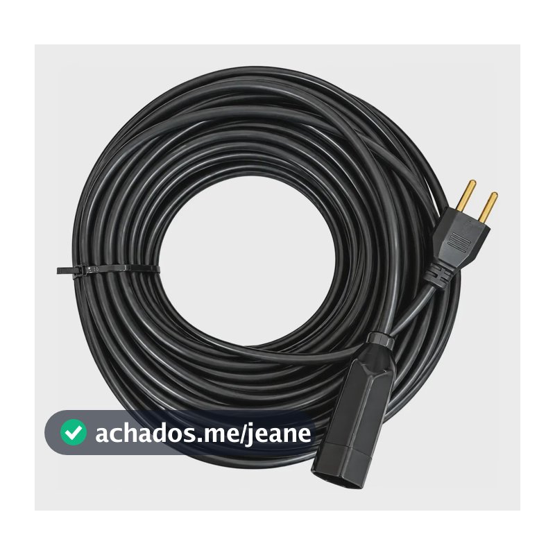 Extensão Elétrica Sellerex 30 Metros Cabo Pp 2x1mm Reforçada Preto 127/220v