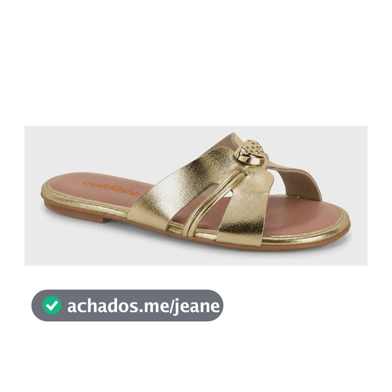 Sandália Rasteirinha Molekinha Menina Coração Metalizado Dourado 27 Br