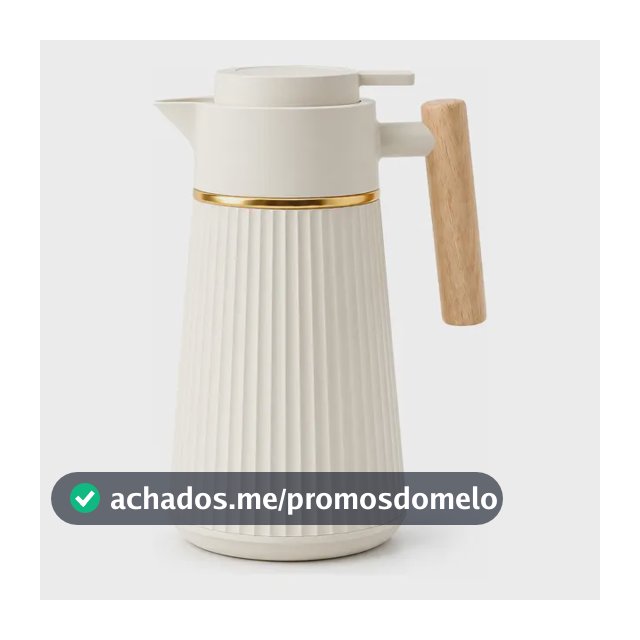 Garrafa Térmica Nórdica Café 1l Cabo Madeira Luxo Mesa Posta Creme