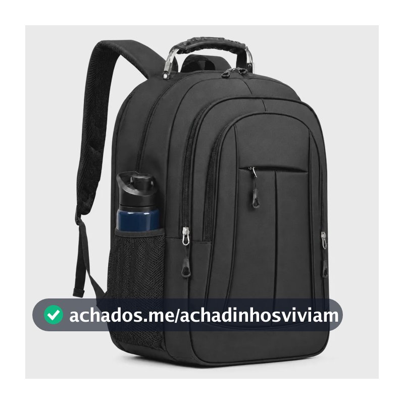 Mochila Masculina 35l Aço Notebook 17 Grande Escolar Preta