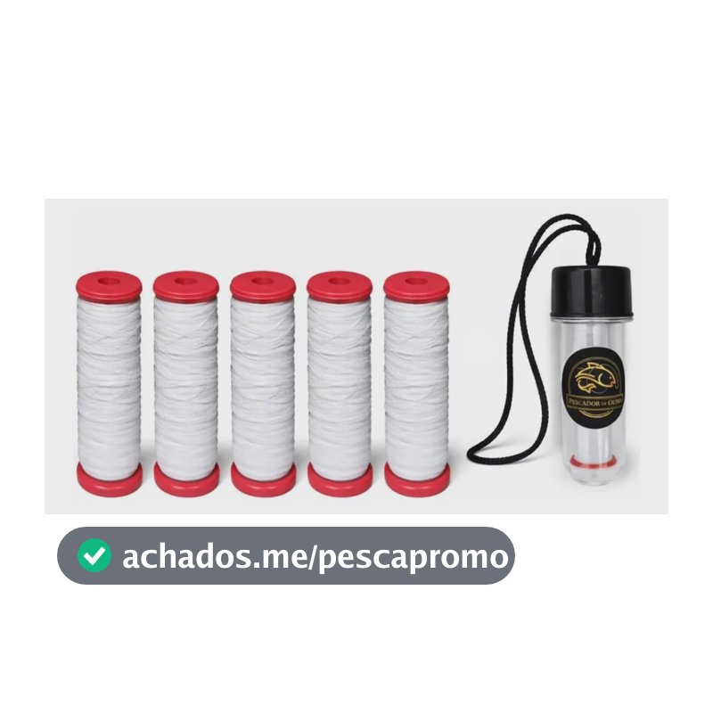 Kit 5 Linha Elástica Para Pesca Elastic Amarrar Isca 110m Branco