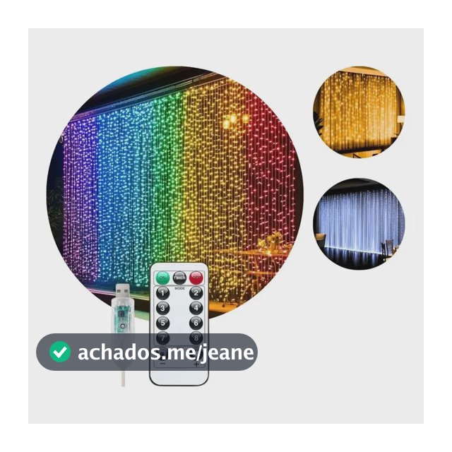 Pisca Cortina 300 Leds 3x3m Usb Ip44 8 Modos Iluminação Luzes Fada Decoração De Natal Festa Colorido Luvinco