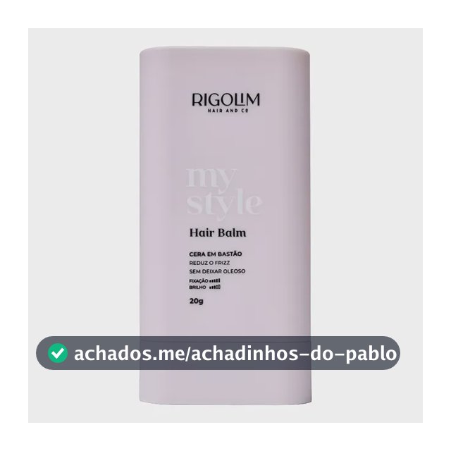 Hair Balm Cera Bastão Antifrizz Sem Oleosidade Rigolim 20g