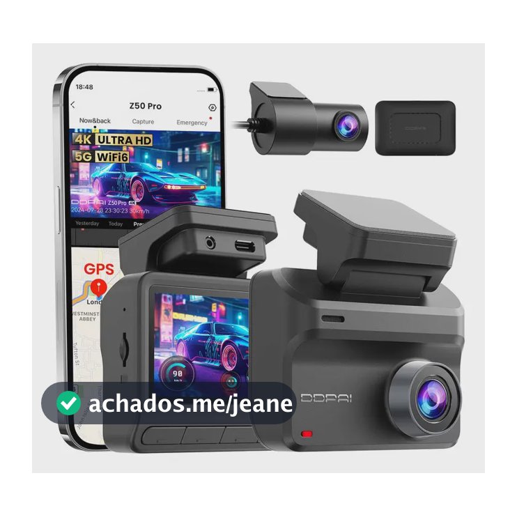 Câmera Veicular Ddpai Monitoramento Remoto 4k+1080p Z50 Pro