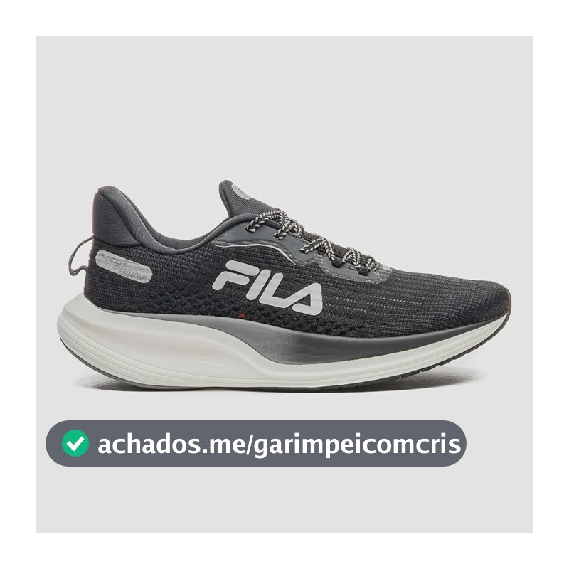 Tênis Fila Racer Speedzone Masculino Original Corrida Preto/bege/cinza Geométrico 39 Br