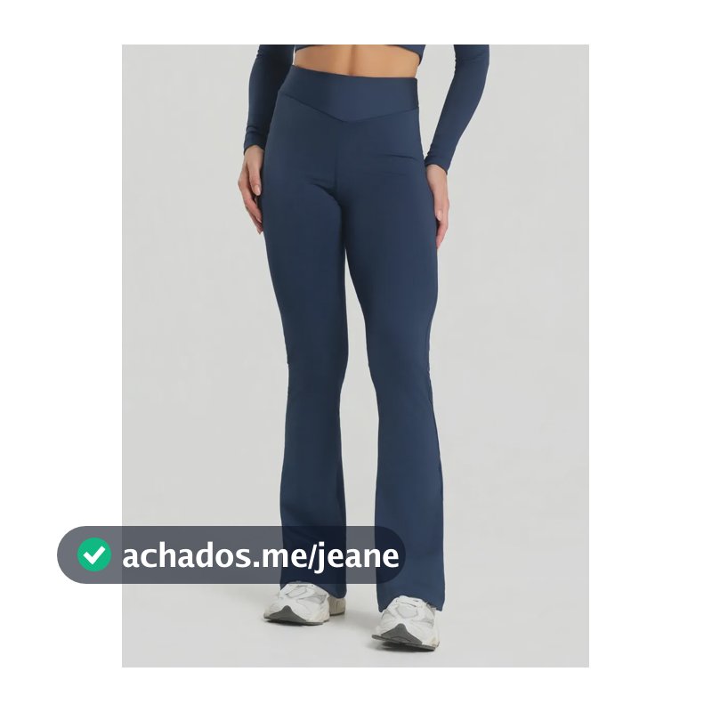 Calça Legging Fitness Feminino Flare Cintura Alta Balance Azul-marinho Balance M