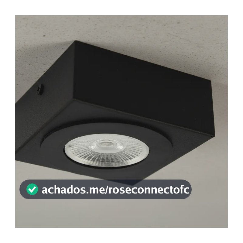 4x Spot Slim Sobrepor Teto Beiral 5w Preto Externo