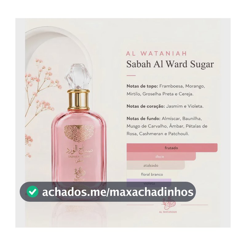 Perfume ÁRABE Sabah Al ward Sugar Original Feminino Eau de parfum