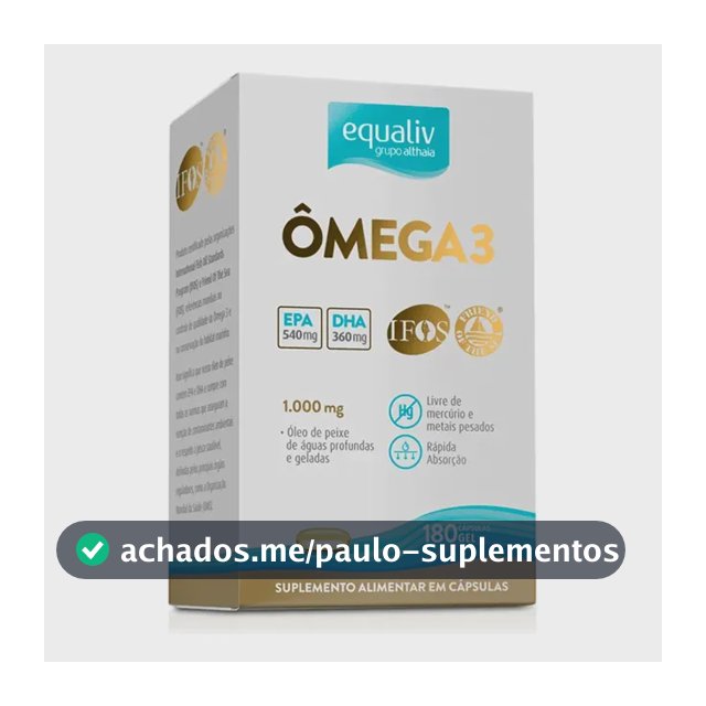 Ômega 3 Equaliv Premium em cápsulas gelatinosas Sem sabor de 180 un