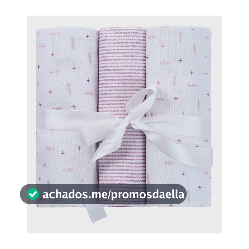Cueiro Para Bebê Flanelado 03 Unidades Baby Joy Clássicos Cor Rosa