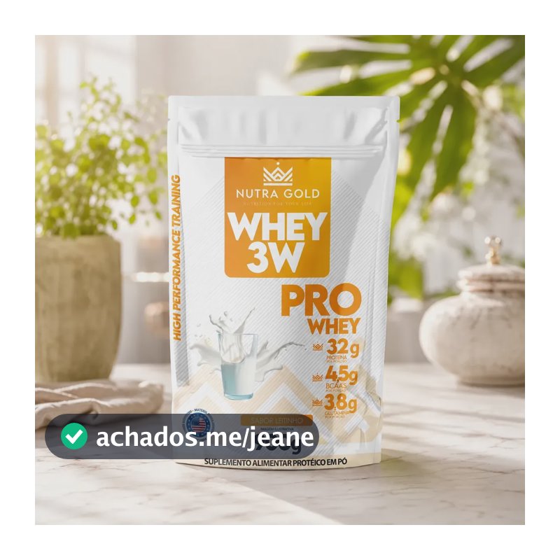 Nutra Gold Whey Protein 3w 900g Baixo Carbo Leitinho 32 G Leite
