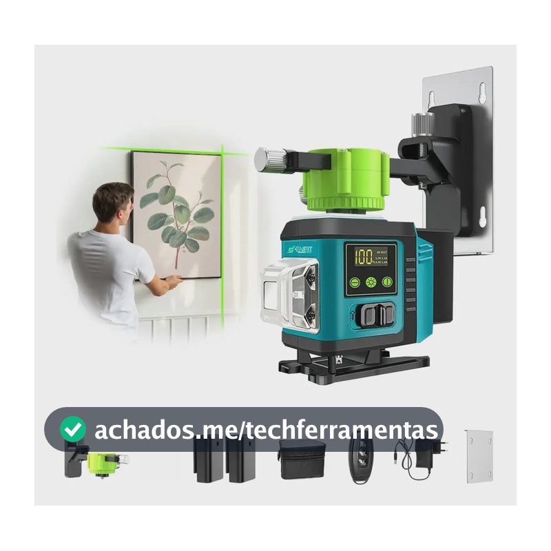 Nível Laser 12 Linhas Verde 40m Controle Pro Recarregável C