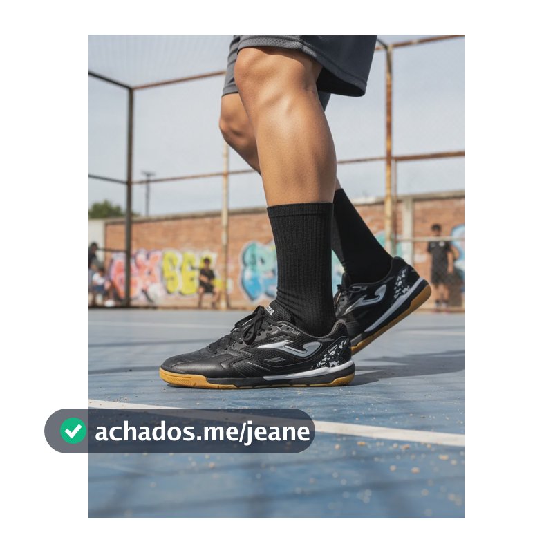 Chuteira De Futsal Joma Liga 5 Couro Profissional Salão Preto/cinza 39