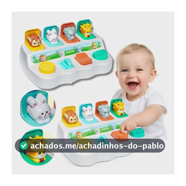 Brinquedo Bebê Interativo Esconde Animais Educativo Didático Colorido