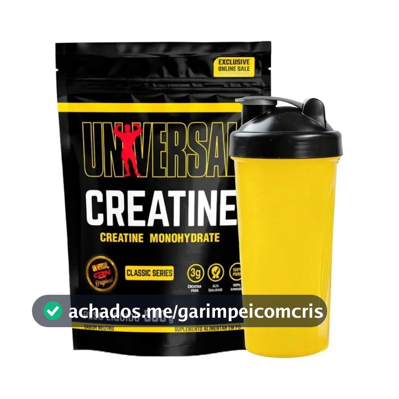 Suplemento Creatina Monohidratada 500g Refil + Coqueteleira - Universal Nutrition