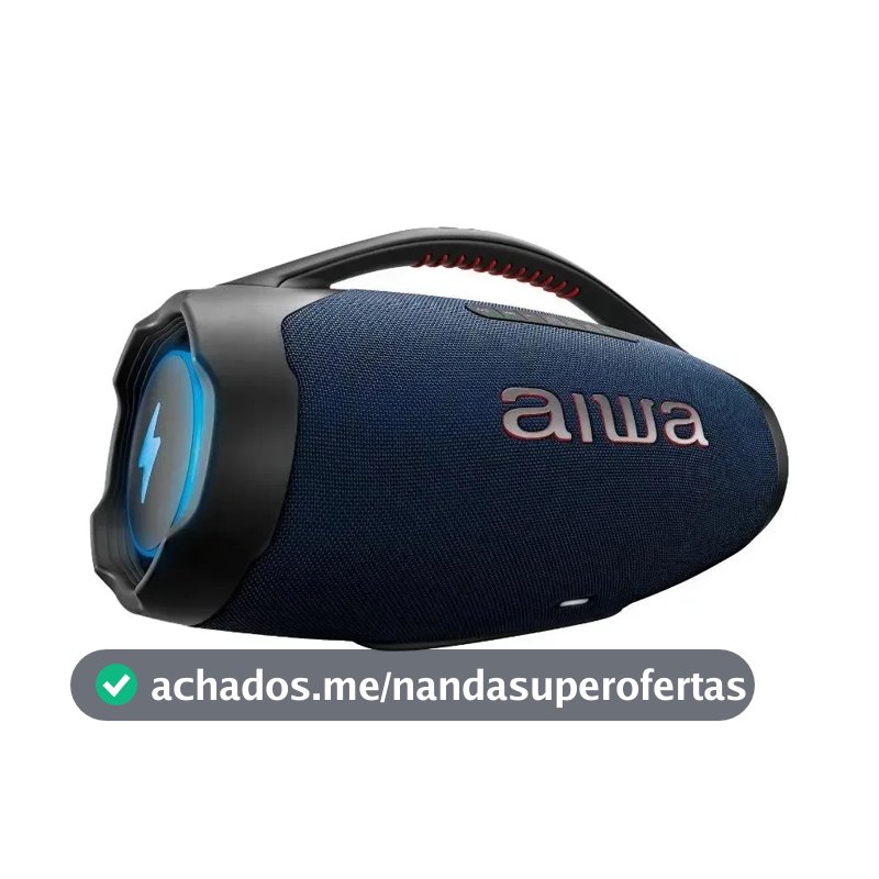 Caixa de Som Boombox Plus AIWA BBS-01-LBL 200W Bluetooth 30H IP66 USB RGB