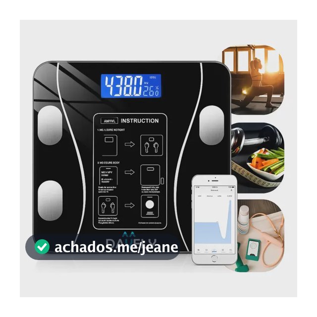 Balança Digital Bioimpedância Bluetooth Corporal Aparelho Alta Capacidade App Gratuito Para Android E Para Ios Cor Preto Marca Davely