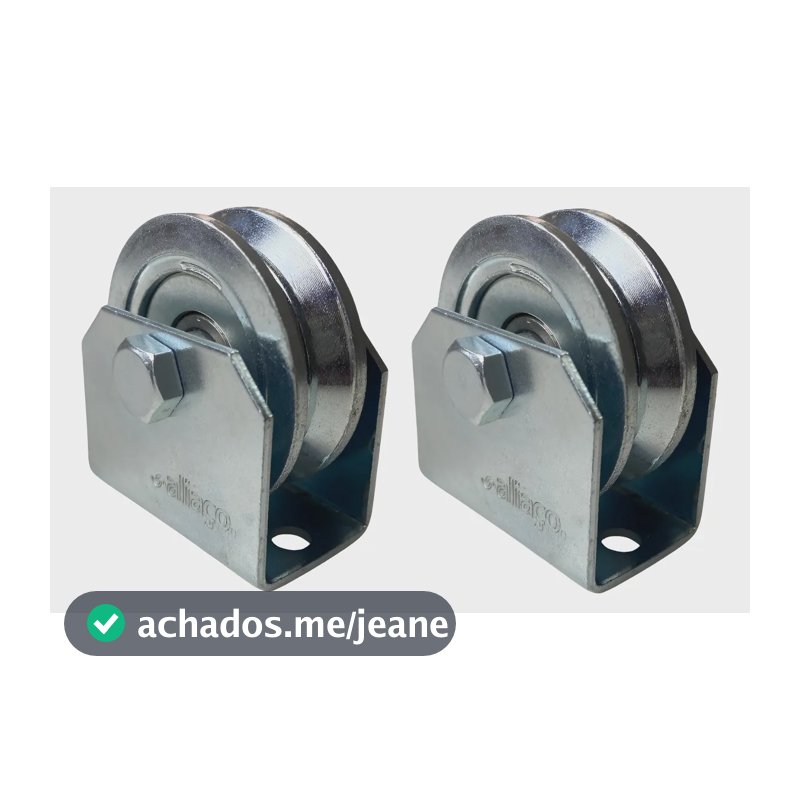 Kit 2 Roldana Aliaço Portão 2 Polegadas (5,0 Cm) Trilho Em V