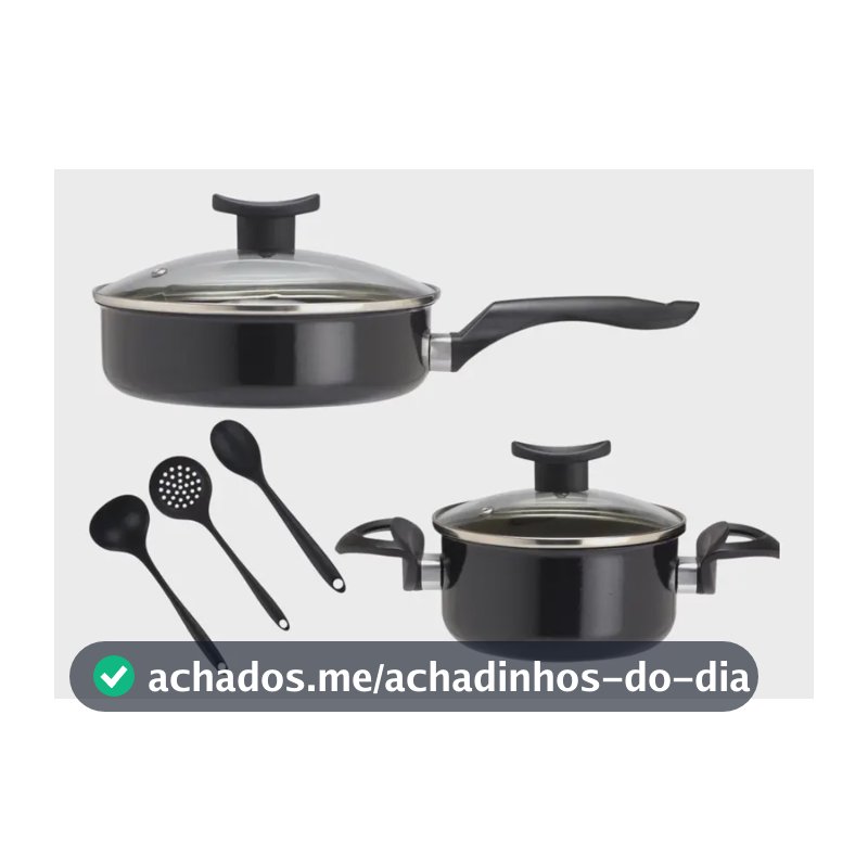 Jogo Panelas Indução Frigideira Caçarola Antiaderente Brinde