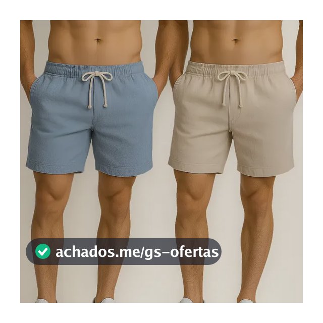 Kit 2 Shorts Linho Masculina Bermuda Estilo Mauricinho Leve