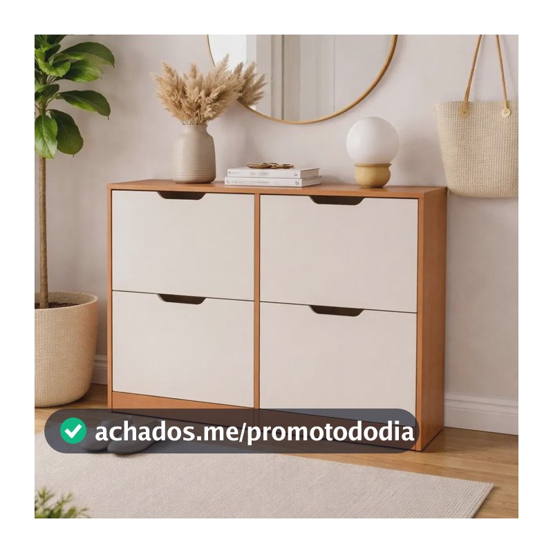 Sapateira Para Quarto 24 Pares Madri Creme/freijó